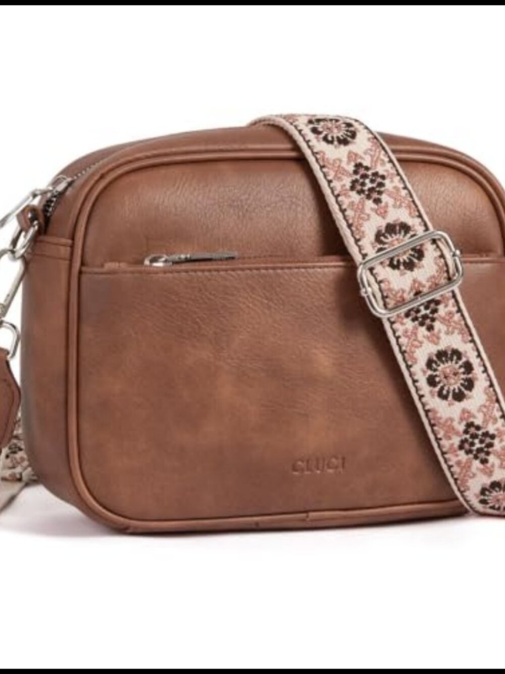 CLUCI Women's Crossbody Bag Adjustable Wide Guitar Strap Vegan Leather